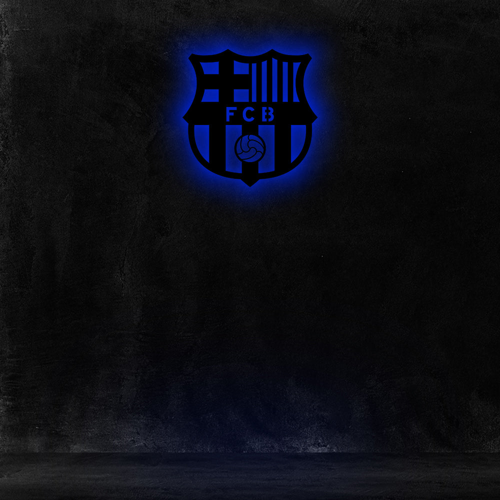 Wooden FC Barcelona LED logo for football Fan's