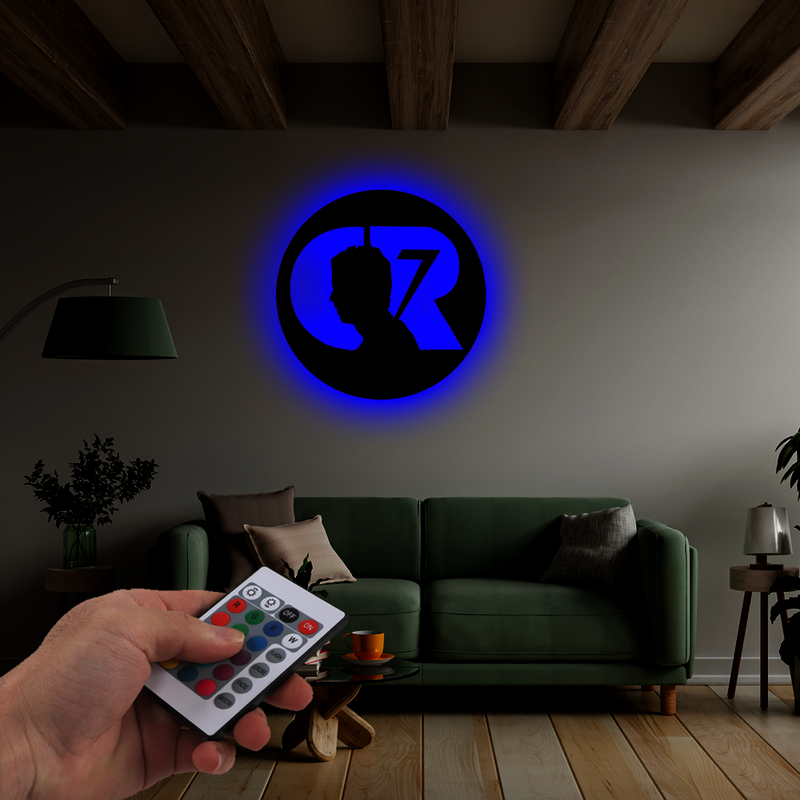 Wooden LED LOGO - CR7 (cristiano ronaldo)