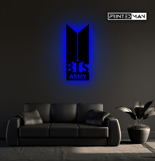 Wooden LED Logo BTS ARMY