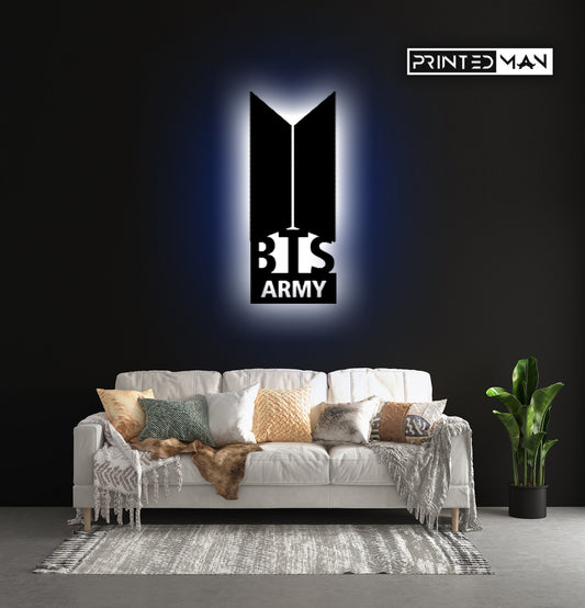 Wooden LED Logo BTS ARMY