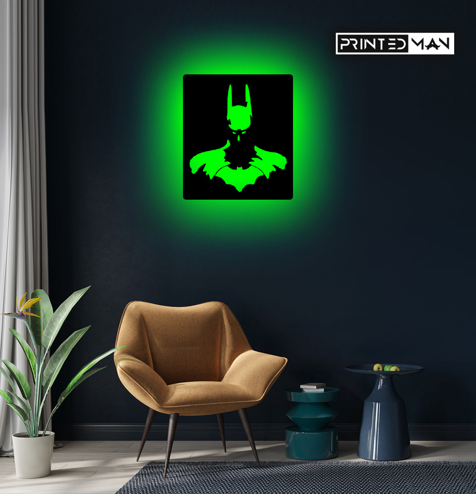 Wooden LED  Logo - Superhero Batman