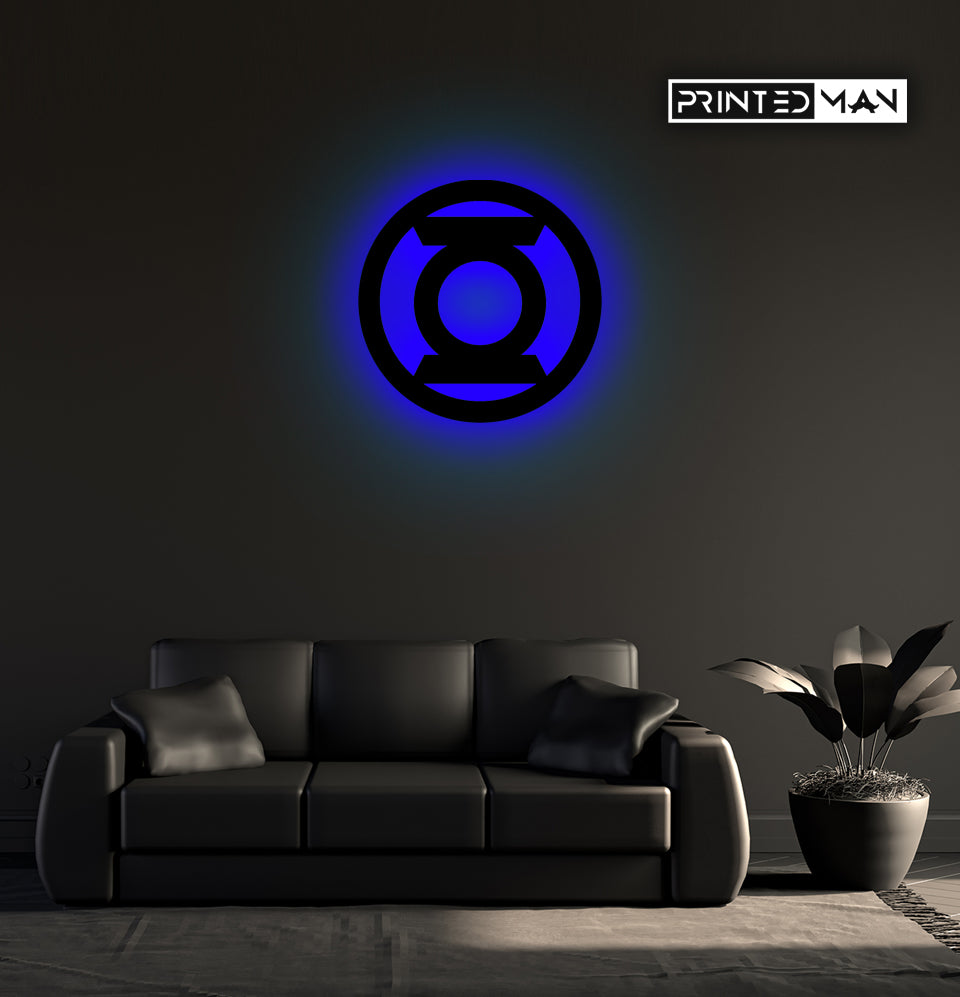 Wooden LED  Logo - Green Lantern