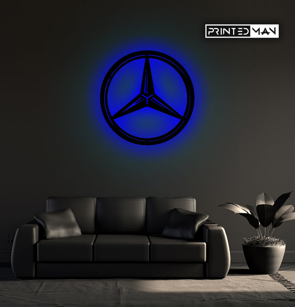 Wooden LED  Logo Mercedes-Benz Cars