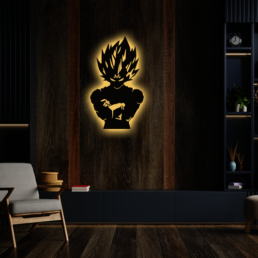 Wooden LED  Logo Anime - Vegeta