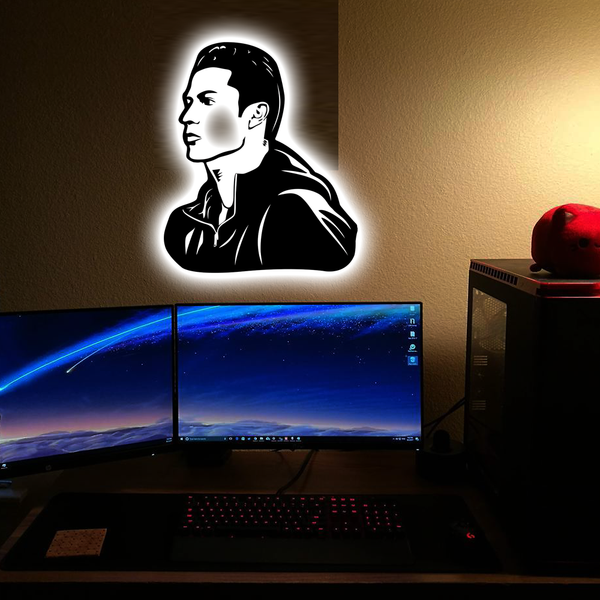 Cristiano Ronaldo LED Wooden Logo Wall Light