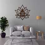 OM Backlit Wooden Wall Decor with Walnut Finish