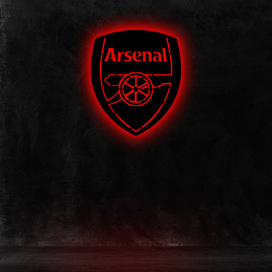 Wooden Arsenal FC LED Logo luminous for football Fan's