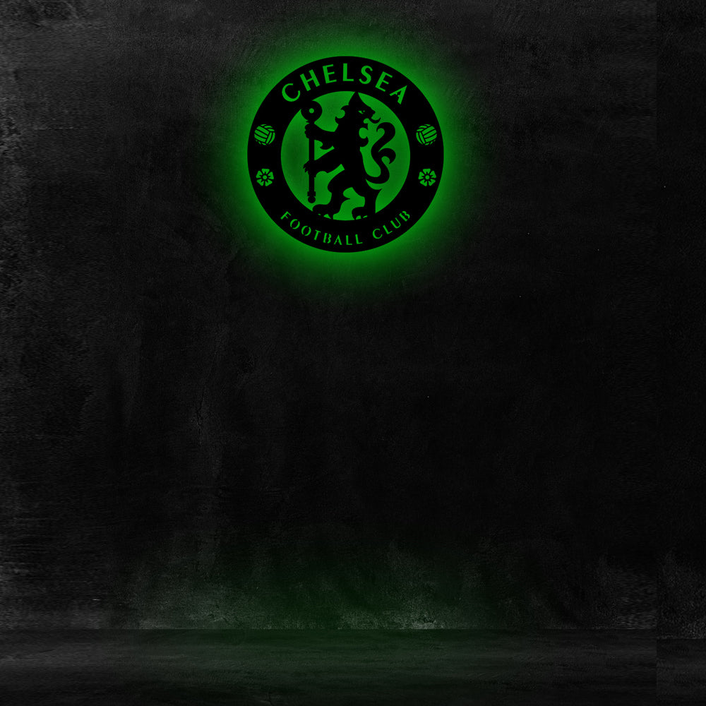 Wooden Chelsea FC LED logo luminous for football Fan's