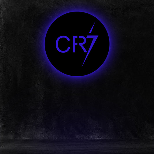 Wooden CR7 FC LED Logo luminous for football Fan's