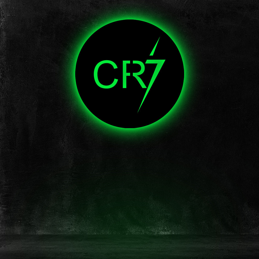 Wooden CR7 FC LED Logo luminous for football Fan's