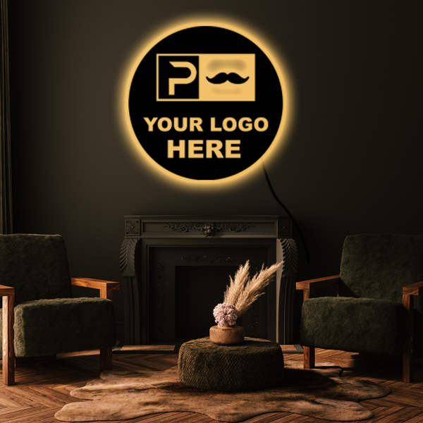 Customized Wooden LED LOGO – Printed Man