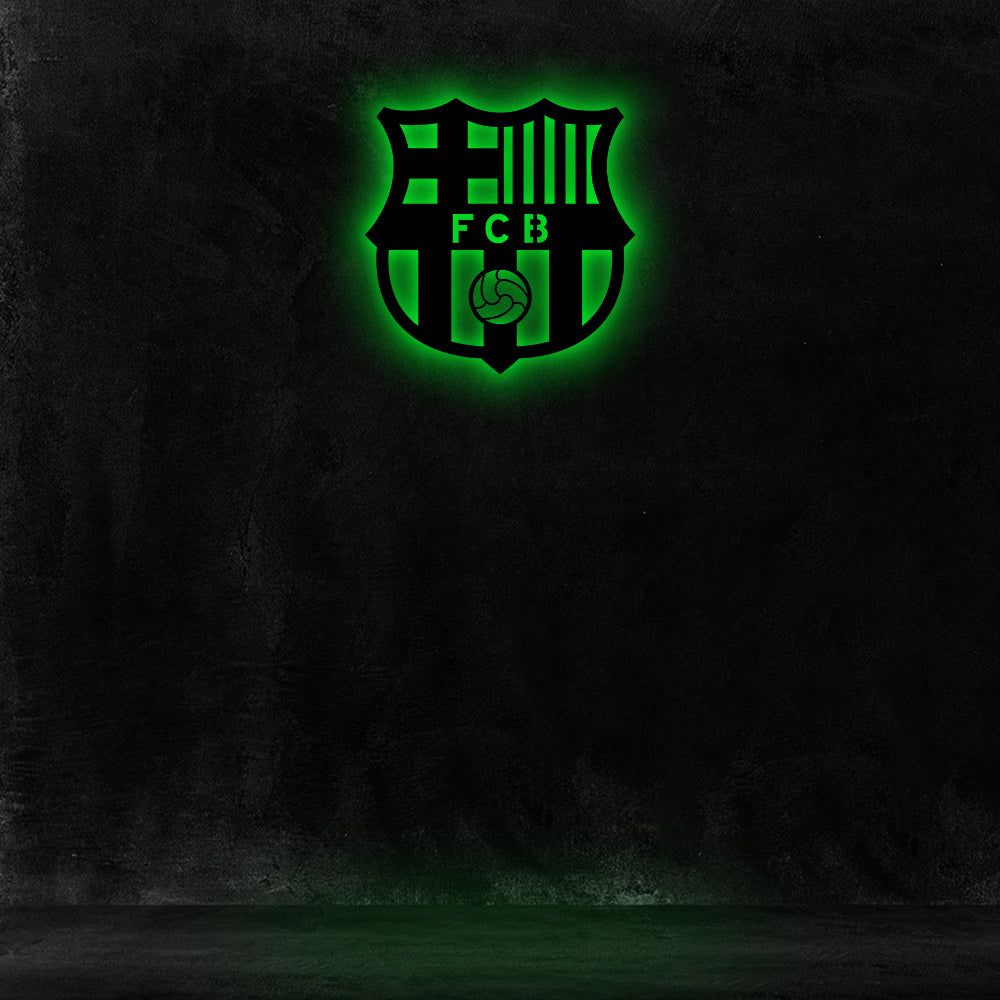 Wooden FC Barcelona LED logo for football Fan's