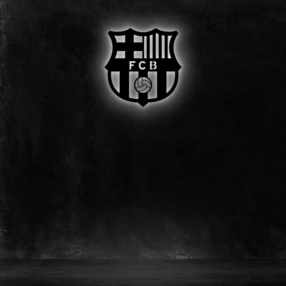 Wooden FC Barcelona LED logo for football Fan's – Printed Man