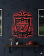 Wooden Liverpool FC LED logo for football Fan's