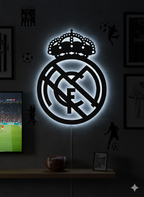 Wooden Real Madrid FC LED logo for football Fan's
