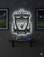 Wooden Liverpool FC LED logo for football Fan's
