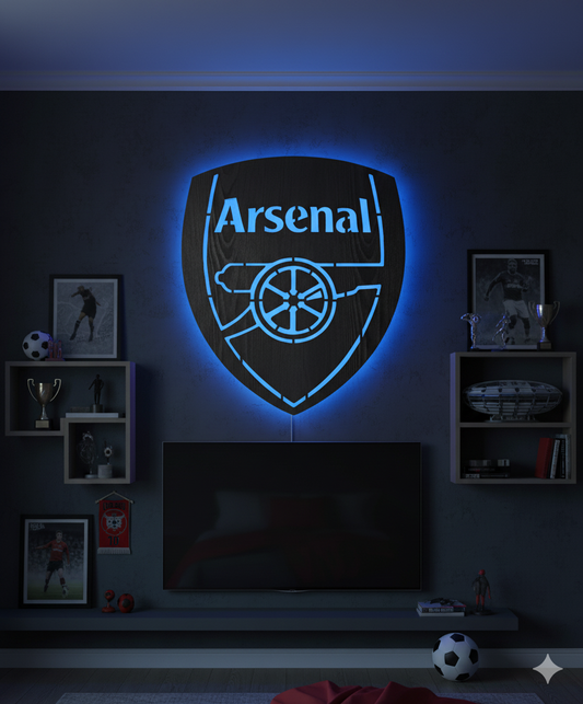 Wooden Arsenal FC LED Logo luminous for football Fan's