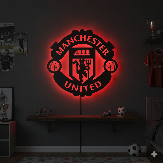 Wooden LED LOGO - Man United  F.C