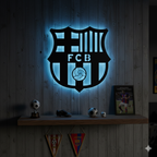 Wooden FC Barcelona LED logo for football Fan's