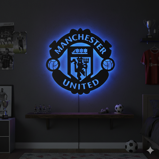 Wooden LED LOGO - Man United  F.C