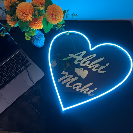 Personalized Neon LED Sign for Couples | Romantic Love Decor