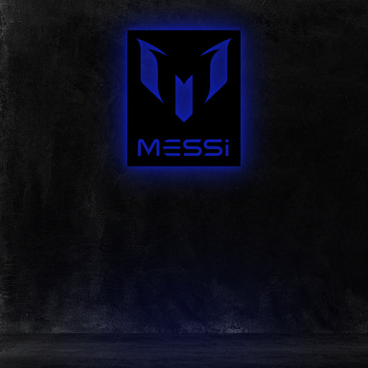 Wooden Messi FC LED Logo luminous for football Fan's