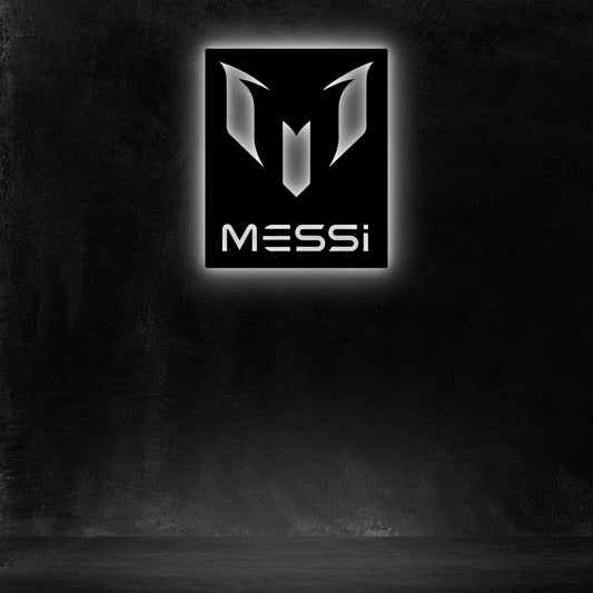 Wooden Messi FC LED Logo luminous for football Fan's