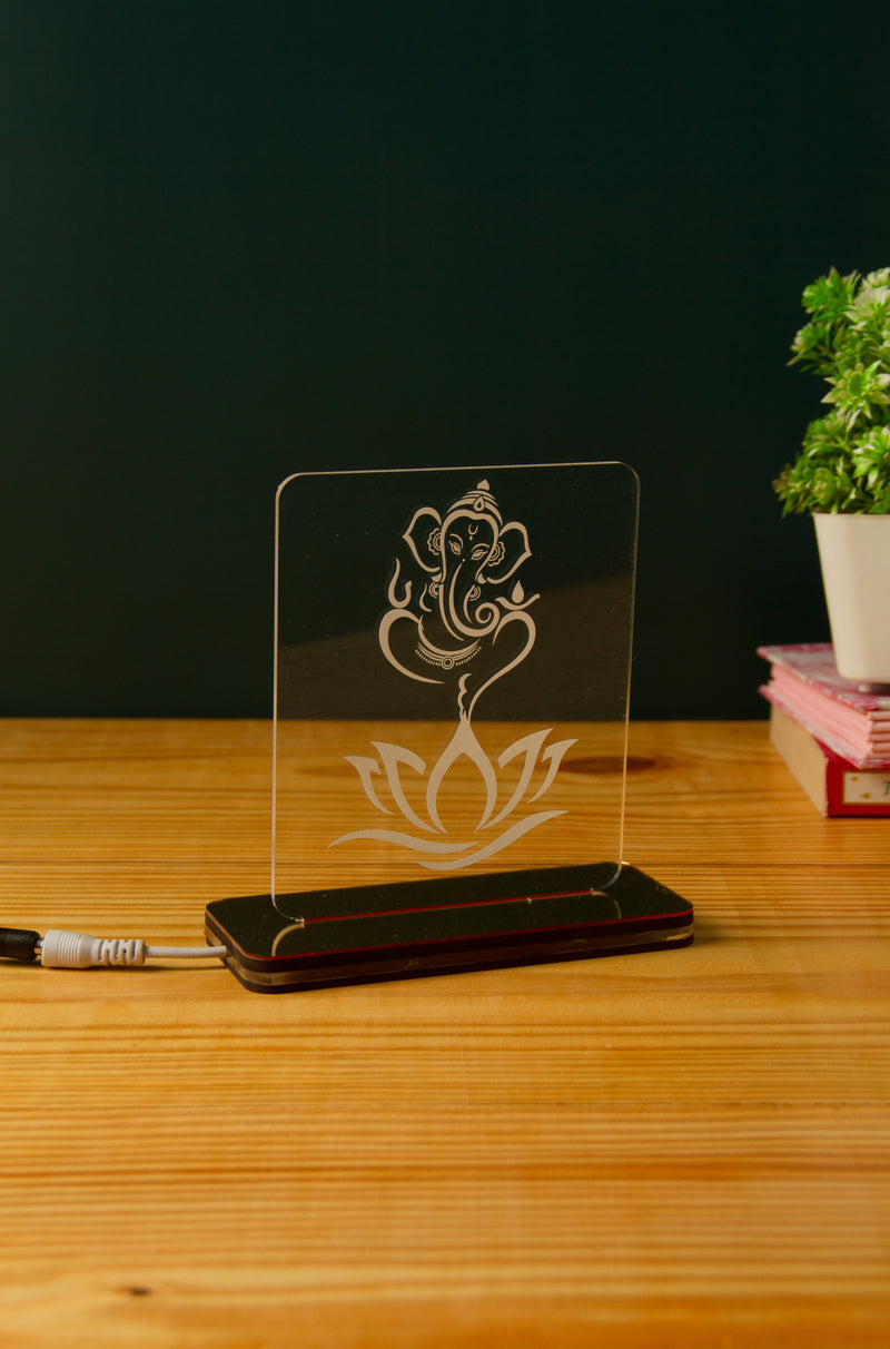 Ganesha Lotus Acrylic Led Table Lamp