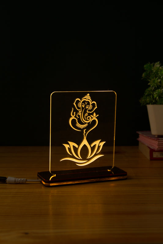 Ganesha Lotus Acrylic Led Table Lamp