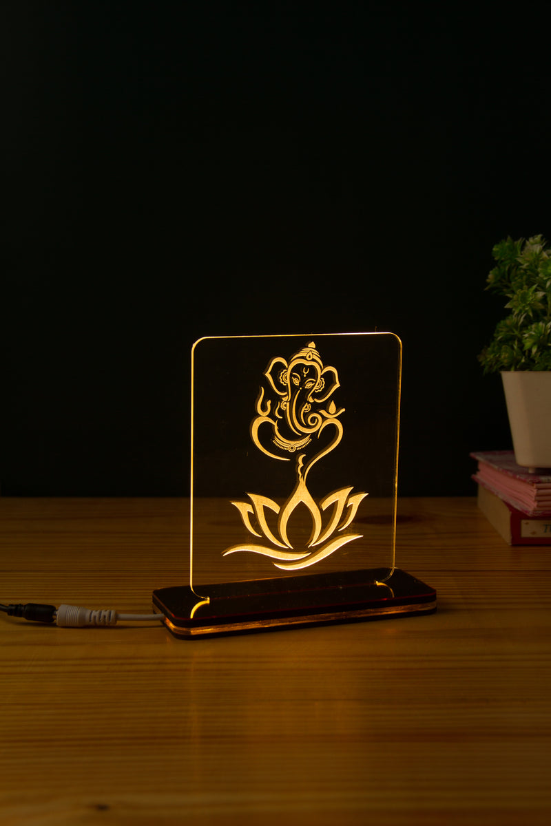Ganesha Lotus Acrylic Led Table Lamp