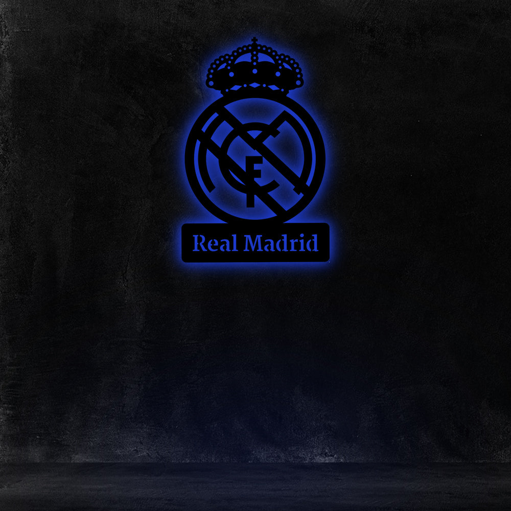 Wooden Real Madrid FC LED logo for football Fan's