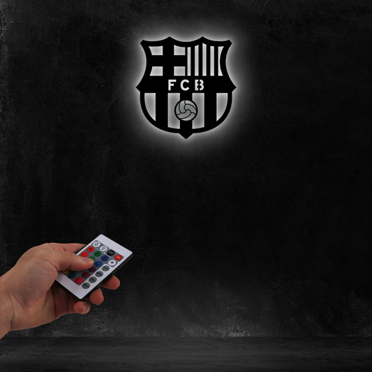 Wooden FC Barcelona LED logo for football Fan's