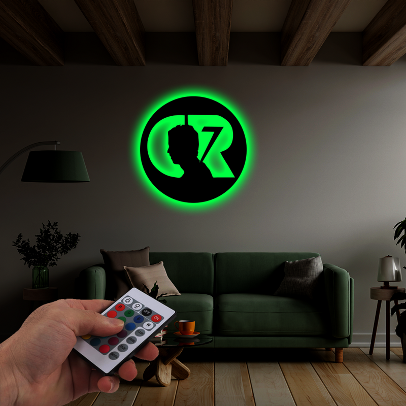 Wooden LED LOGO - CR7 (cristiano ronaldo)