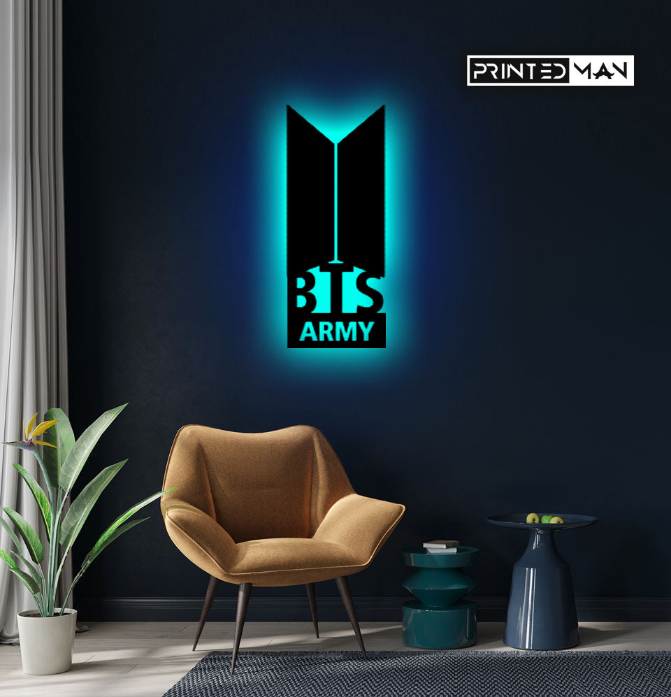 Wooden LED  Logo BTS ARMY