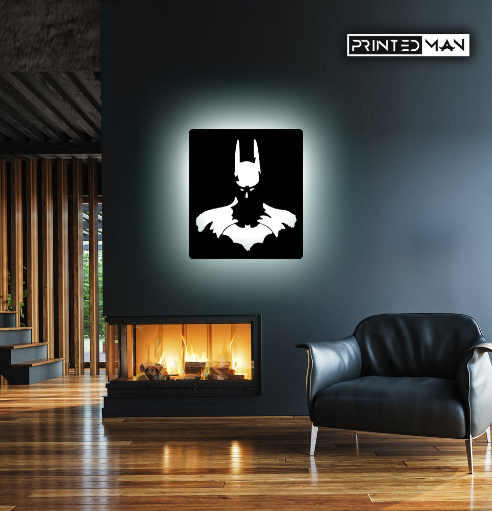 Wooden LED  Logo - Superhero Batman