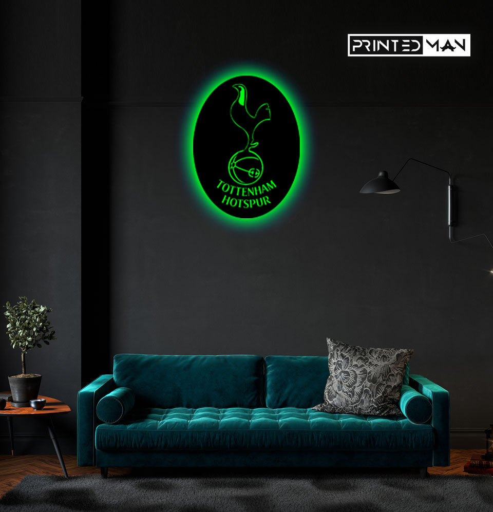 Wooden Tottenham Hotspur F C LED Logo luminous for football Fan's