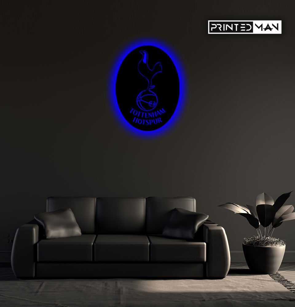 Wooden Tottenham Hotspur F C LED Logo luminous for football Fan's