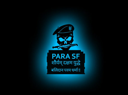 Wooden LED  Logo - PARA SF Indian Army