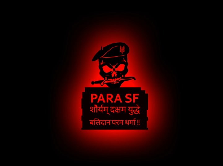 Wooden LED  Logo - PARA SF Indian Army
