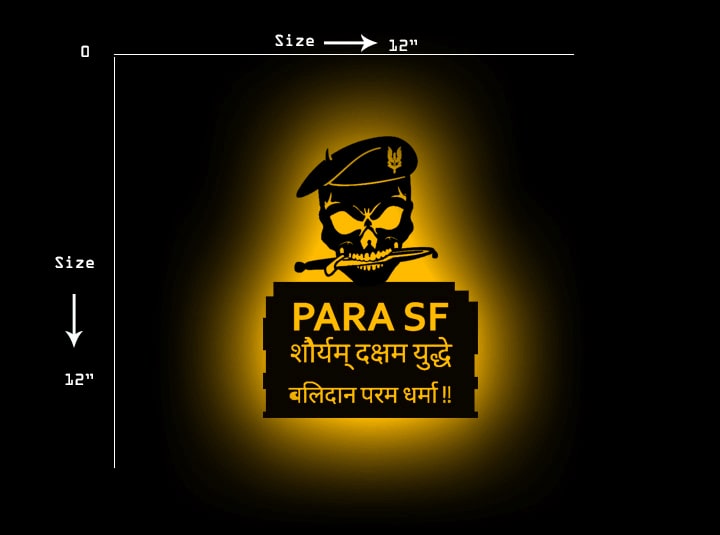 Wooden LED  Logo - PARA SF Indian Army