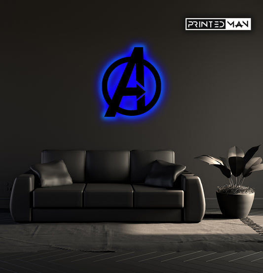 Wooden LED  Logo Backlight -AVENGERS