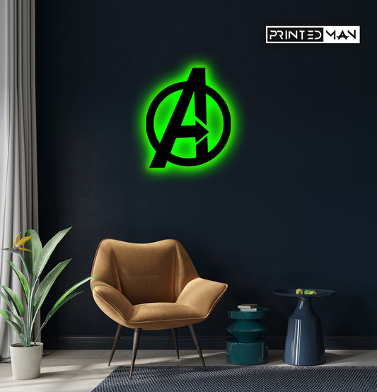 Wooden LED  Logo Backlight -AVENGERS