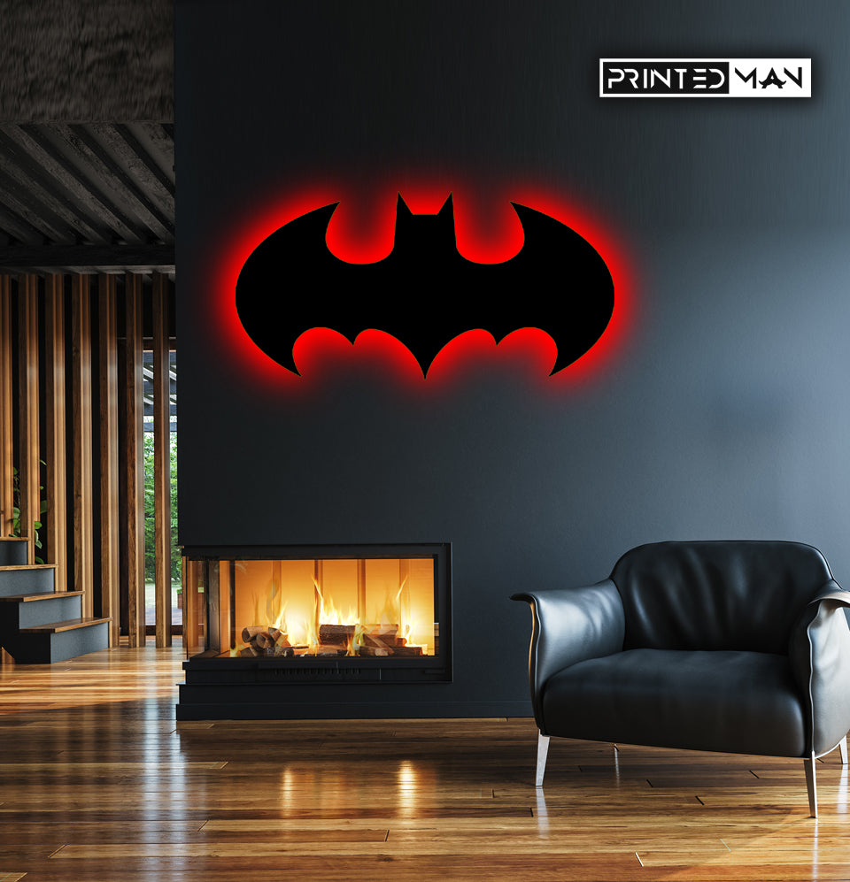 Wooden LED  Logo - Superhero