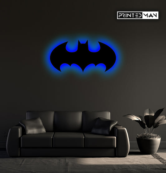 Wooden LED  Logo - Superhero