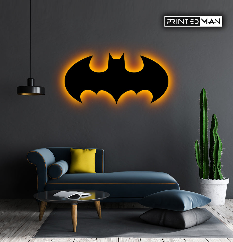 Wooden LED  Logo - Superhero