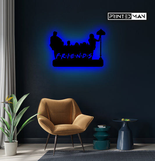 Wooden LED Logo - Friends