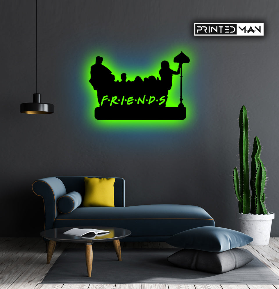 Wooden LED Logo - Friends
