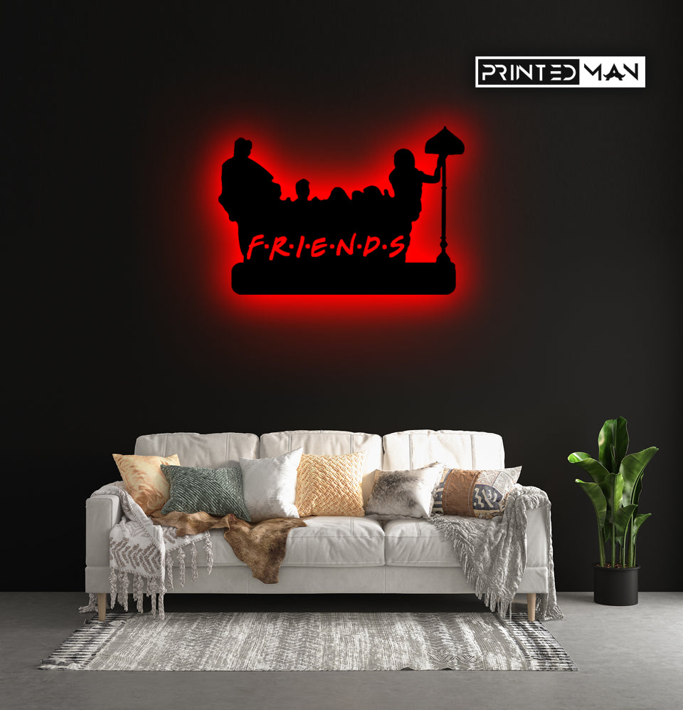 Wooden LED Logo - Friends