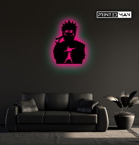 Wooden LED  Logo Backlight Naruto anime