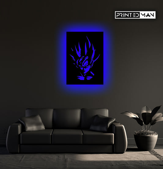 Wooden LED  Logo Anime goku